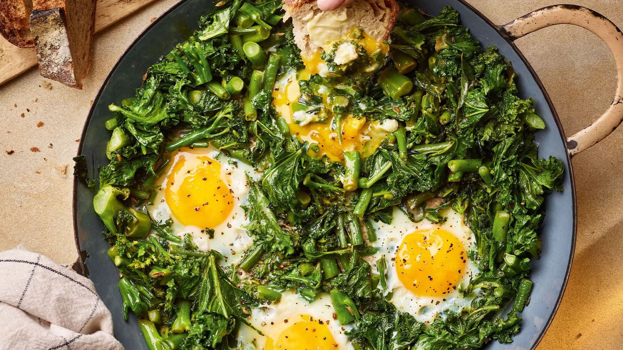 Eggs on Coconut, Tamarind & Fennel Greens