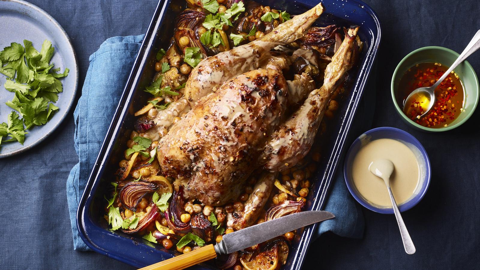 The Ultimate One-Pan Whole Chicken and Chickpea Roast Traybake - LemonSalt