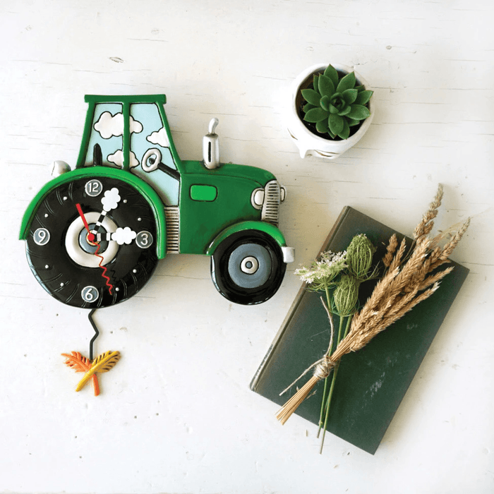 Allen Designs Harvest Time Green Tractor Wall Clock | {{ collection.title }}