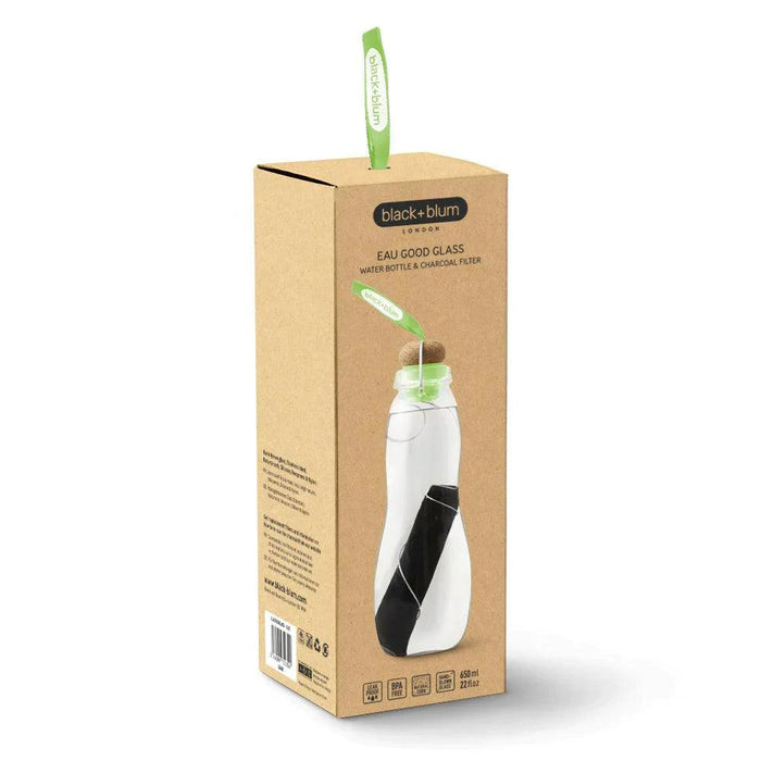 Black+Blum Glass Charcoal Filter Water Bottle 650ml - Lime | {{ collection.title }}