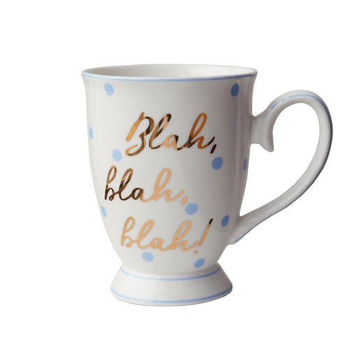 Bombay Duck - Blah Blah Blah! Mug with Spots Gold/Powder Blue | {{ collection.title }}