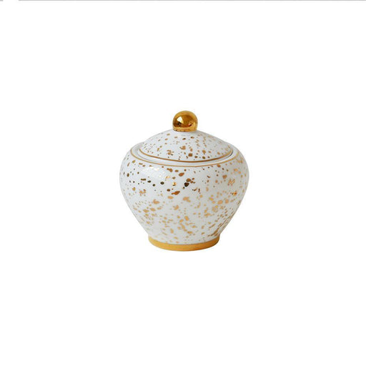 Bombay Duck Doolittle Splatter Sugar Bowl - Gold and White | {{ collection.title }}