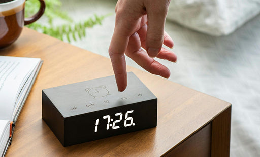 Gingko Flip Click Alarm Clock - Black | {{ collection.title }}