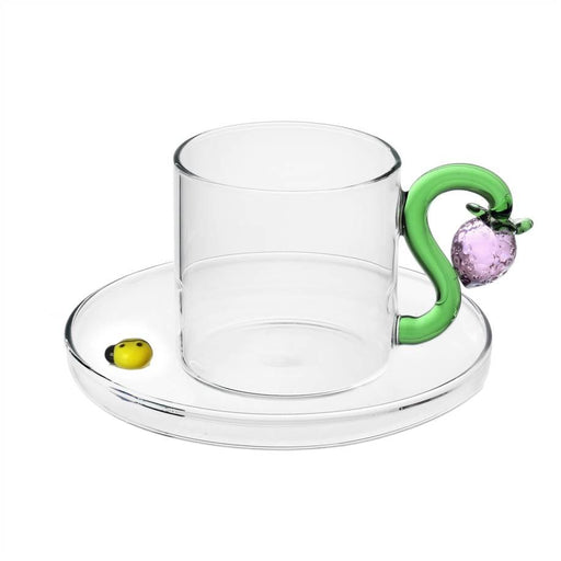 Ichendorf Milano Strawberry Glass Espresso Cup With Saucer (100ml) | {{ collection.title }}