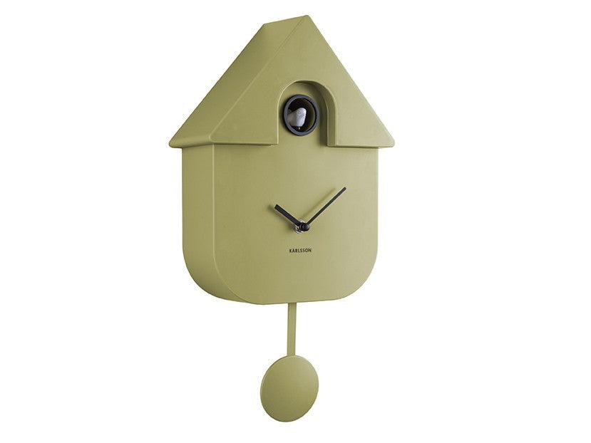 Karlsson Modern Cuckoo Wall Clock - Olive Green | {{ collection.title }}