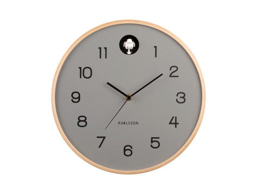 Karlsson Natural Cuckoo Wall Clock - Mouse grey | {{ collection.title }}