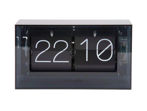 Karlsson Table Clock Boxed Flip Acrylic - Black | {{ collection.title }}