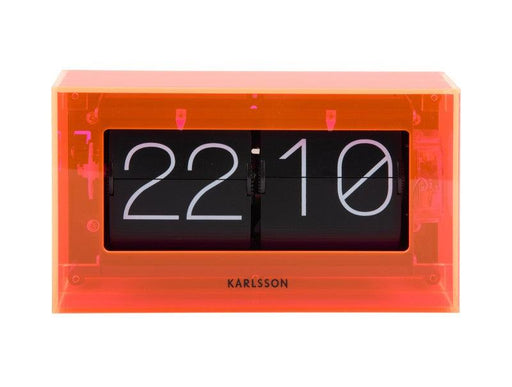 Karlsson Table Clock Boxed Flip Acrylic - Neon Orange | {{ collection.title }}