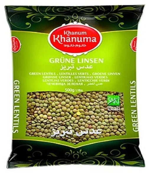 Khanum Khanuma Green Lentils (500g) | {{ collection.title }}