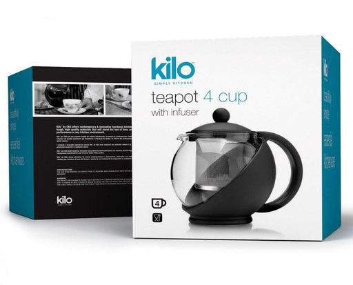 Kilo D07 4-Cup Glass Teapot with Stainless Steel Infuser 1400ml | {{ collection.title }}