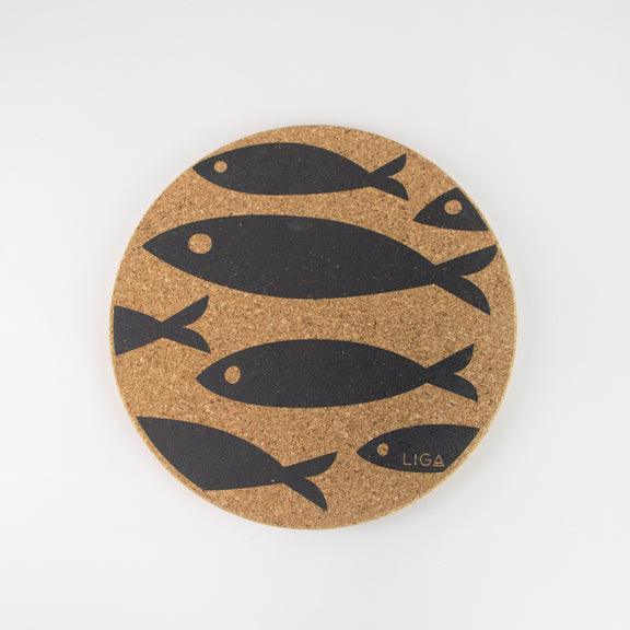 Liga Cork Set of 4 Placemats - Fish Grey | {{ collection.title }}
