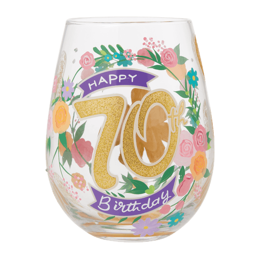 Lolita Happy 70th Birthday Stemless Wine Glass | {{ collection.title }}