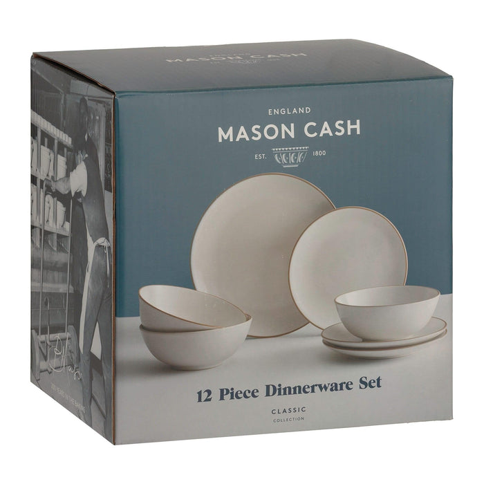 Mason Cash Classic Collection 12 Piece Dinner Set - Cream | {{ collection.title }}
