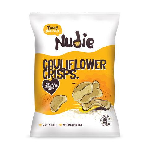 Nudie Snacks Cheese & Caramelised Onion Cauliflower Crisps (20g) | {{ collection.title }}