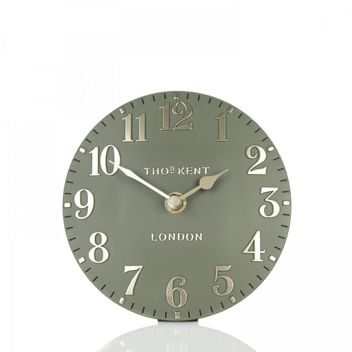 Thomas Kent Arabic Mantel Clock - Lichen Green - 15cm | {{ collection.title }}