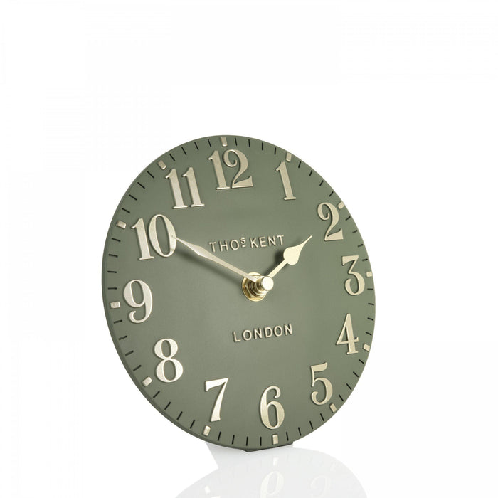 Thomas Kent Arabic Mantel Clock - Lichen Green - 15cm | {{ collection.title }}