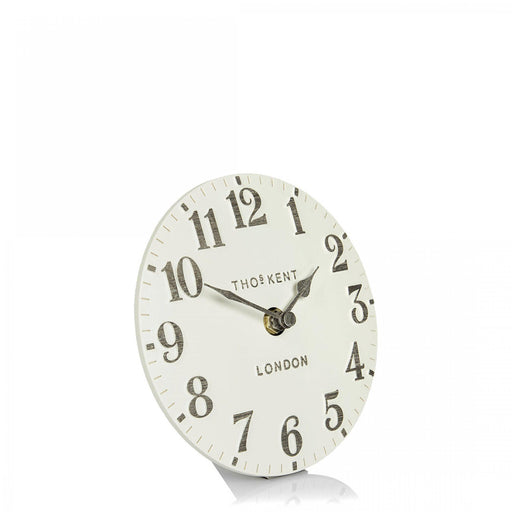 Thomas Kent Arabic Mantel Clock - Limestone - 15cm | {{ collection.title }}