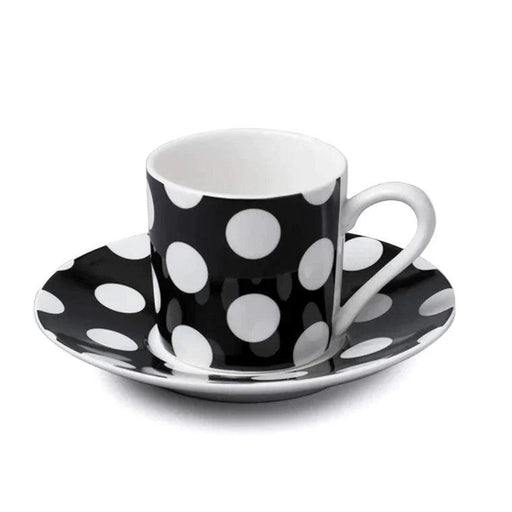 WM Bartleet & Sons - Spotty Espresso Cup & Saucer - Black | {{ collection.title }}