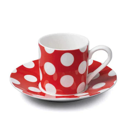 WM Bartleet & Sons - Spotty Espresso Cup & Saucer - Red | {{ collection.title }}