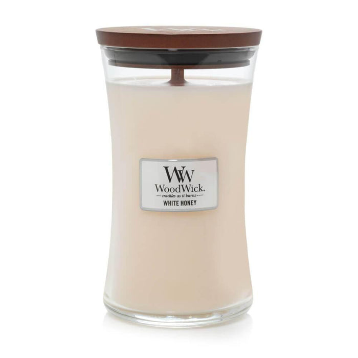 WoodWick Large Hourglass White Honey Scented Candle | {{ collection.title }}