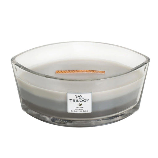 WoodWick Warm Woods Trilogy Ellipse Scented Candle | {{ collection.title }}