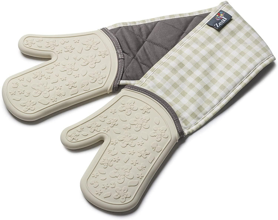 Zeal Silicone Cream/Gingham Oven Glove | {{ collection.title }}