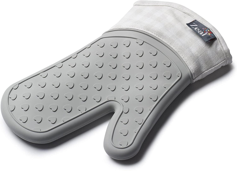 Zeal Silicone French Grey/Gingham Single Oven Glove | {{ collection.title }}