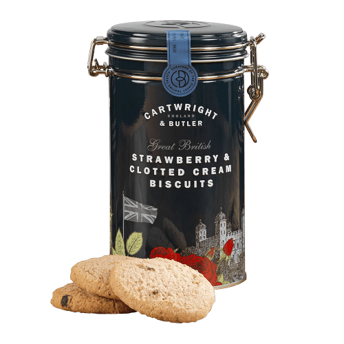 Cartwright & Butler The British Collection - Strawberry & Clotted Cream Biscuits in Tin (200g) | {{ collection.title }}