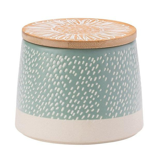 DMD Artisan Flower Blue Canister with Bamboo Lid | {{ collection.title }}