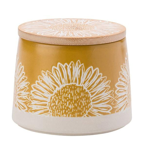DMD Artisan Flower Yellow Canister with Bamboo Lid | {{ collection.title }}