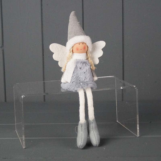 The Satchville Gift Co. - Grey Fabric Angel (16cm) | {{ collection.title }}