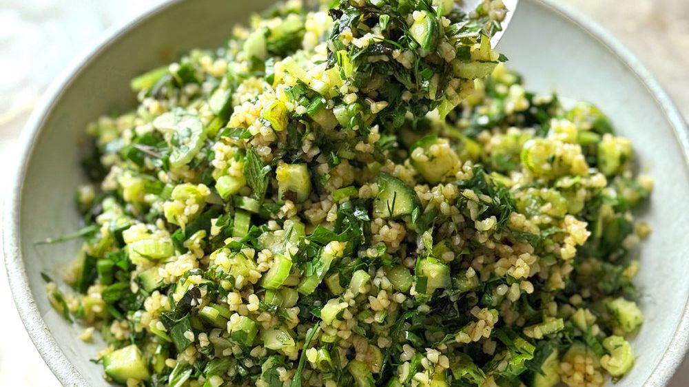 Tabbouleh Recipe with Extra Greens & Pomegranate Molasses