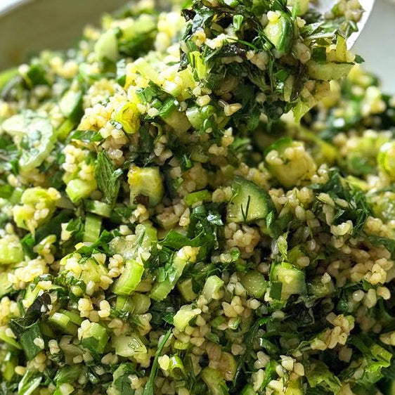 Tabbouleh Recipe with Extra Greens & Pomegranate Molasses