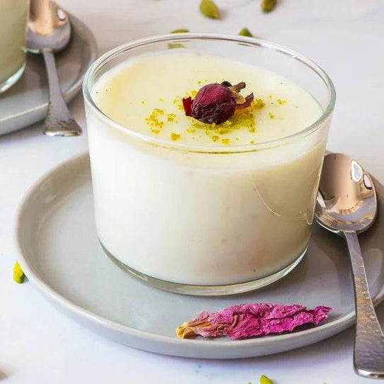 Aromatic Persian Dessert - Rosewater Fereni Pudding - LemonSalt