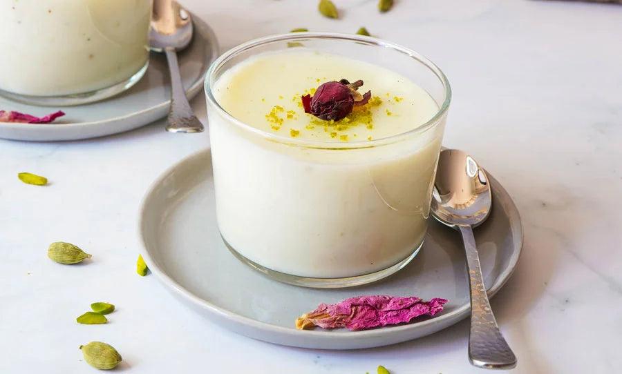 Aromatic Persian Dessert - Rosewater Fereni Pudding - Recipe - LemonSalt