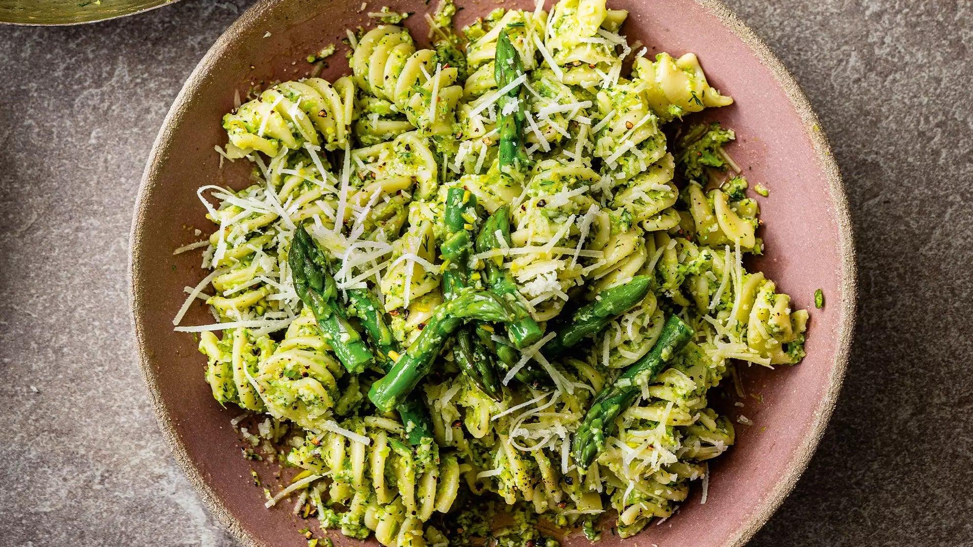 Asparagus & Pistachio Pesto with Fusilloni Recipe: A Fresh and Easy Springtime Pasta - LemonSalt