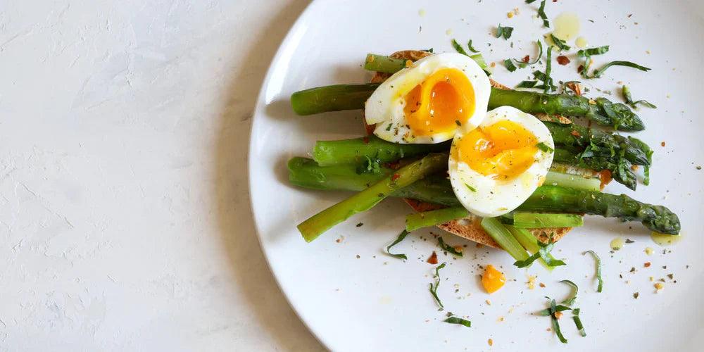 Asparagus with Poached Eggs, Truffle & Artichoke Pesto by Belazu - LemonSalt