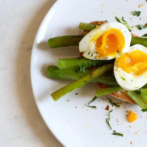 Asparagus with Poached Eggs, Truffle & Artichoke Pesto by Belazu - LemonSalt