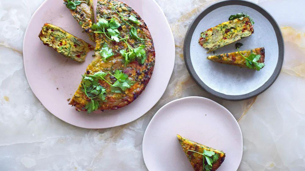 Aubergine Kuku Recipe – A Persian Frittata with Saffron and Barberries - LemonSalt