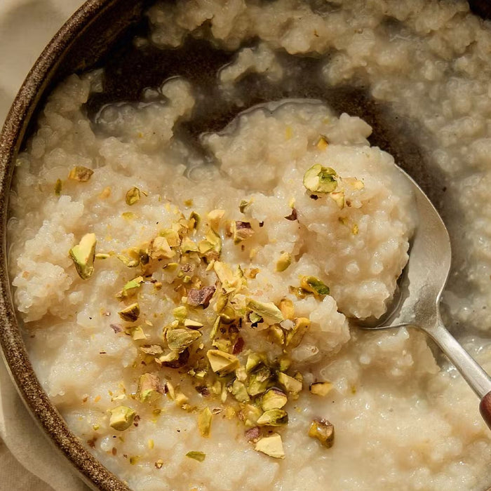 Cardamom & Pistachio 'Double' Rice Pudding (Dairy-Free Recipe)