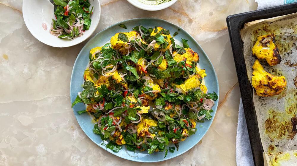 Ottolenghi's Turmeric-Yoghurt Cauliflower with Mint and Cardamom - LemonSalt
