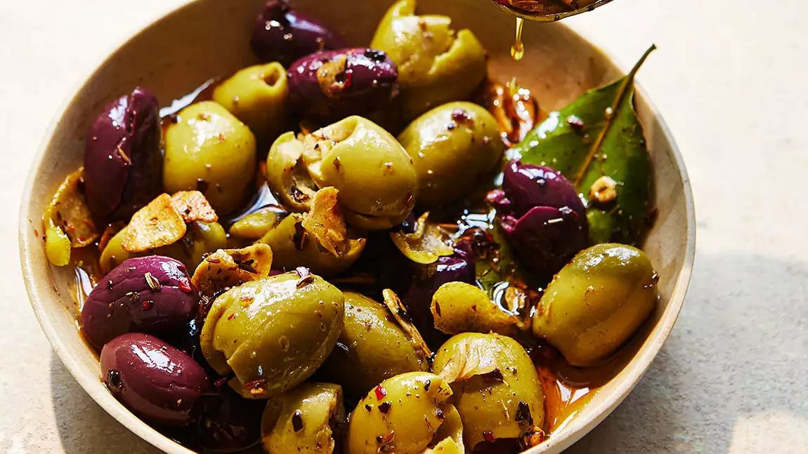 Smashed Marinated Olives Recipe for Your Next 'Picky Tea'