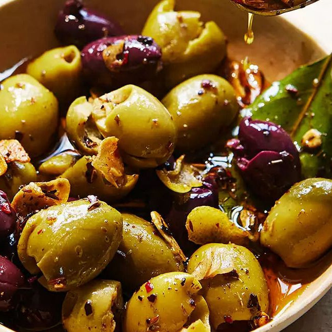 Smashed Marinated Olives Recipe for Your Next 'Picky Tea'