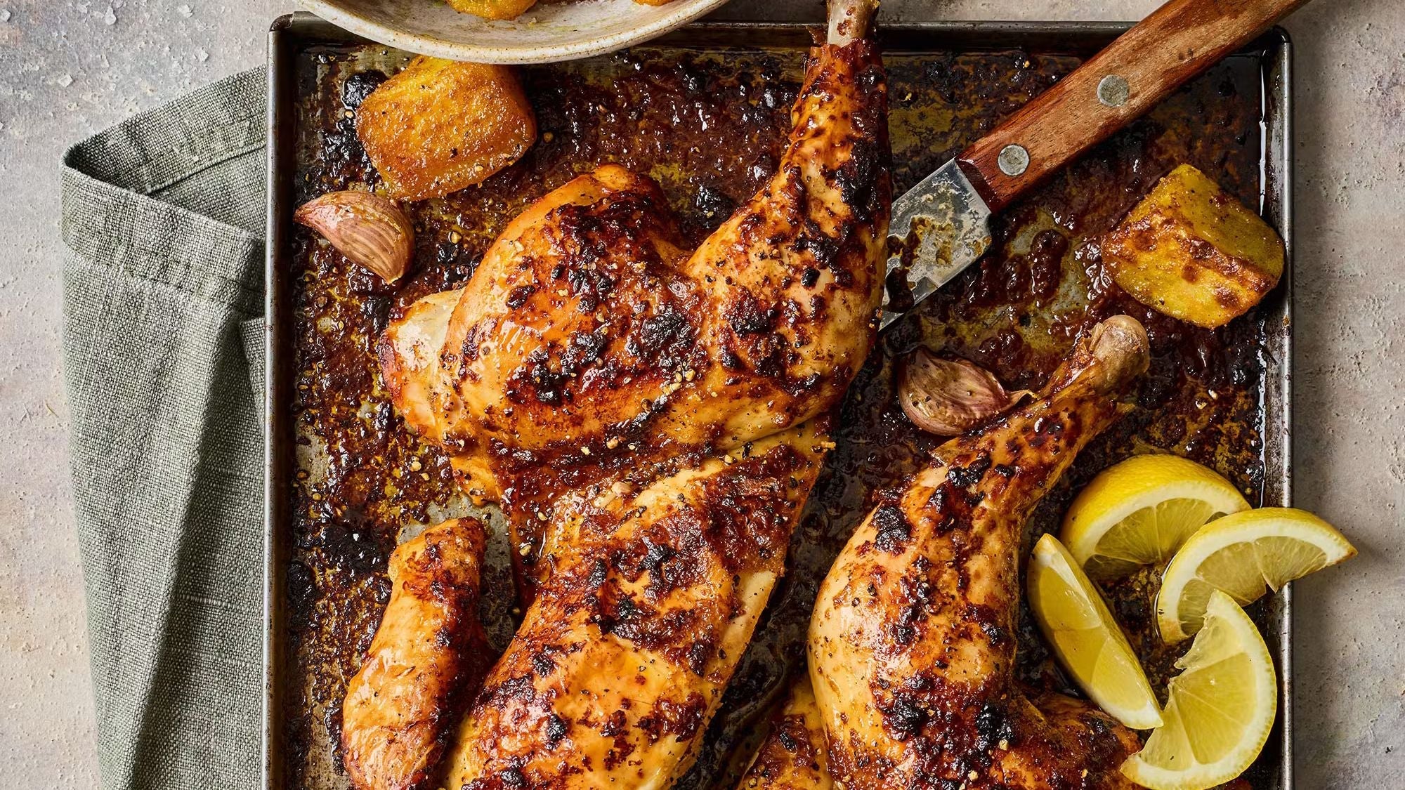 Tandoori Spatchcock Roast Chicken with Golden Curry Roasties