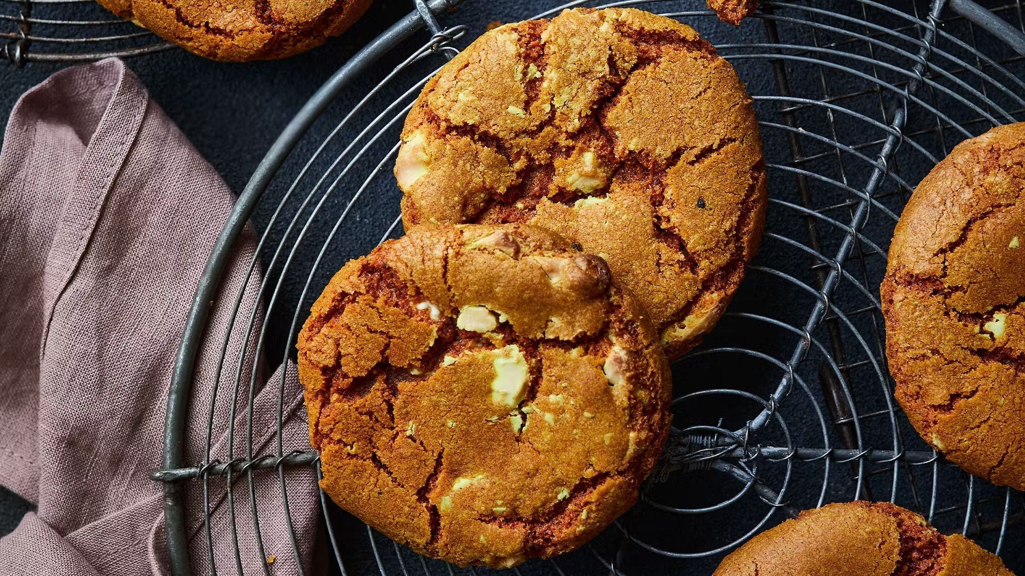 Golden Spiced Turmeric Latte Cookies with Belgian White Chocolate