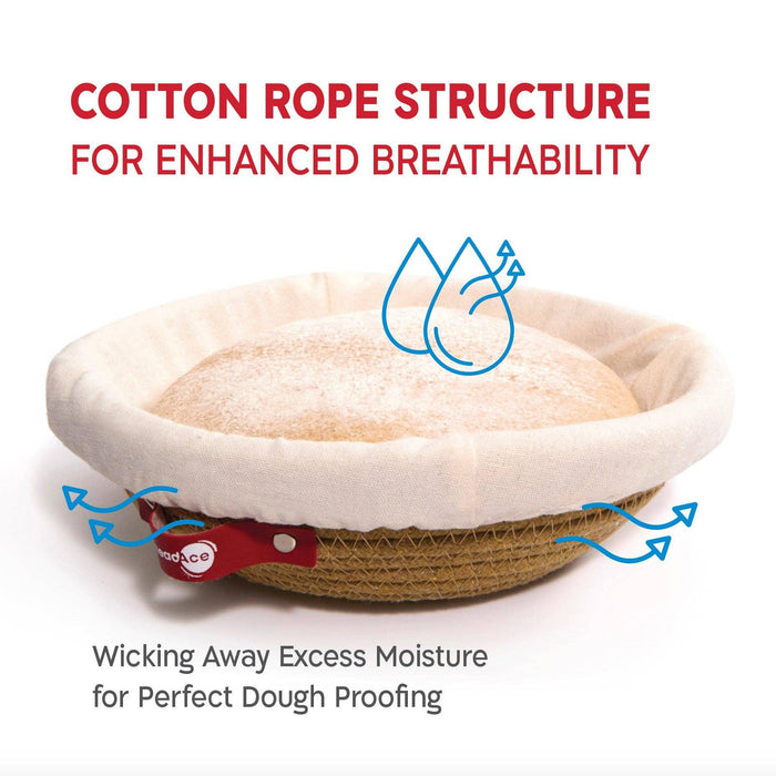 KneadAce Round Cotton Rope Proofing Baskets Set