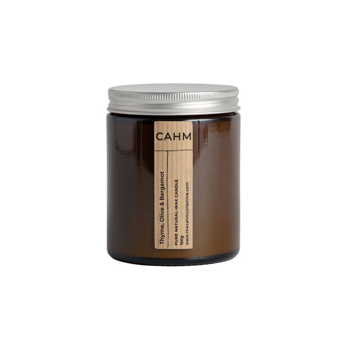 CAHM Thyme, Olive & Bergamot Candle - Amber Jar