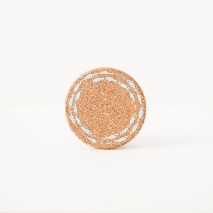 Liga Cork Coaster - FIsh on a Line Sky