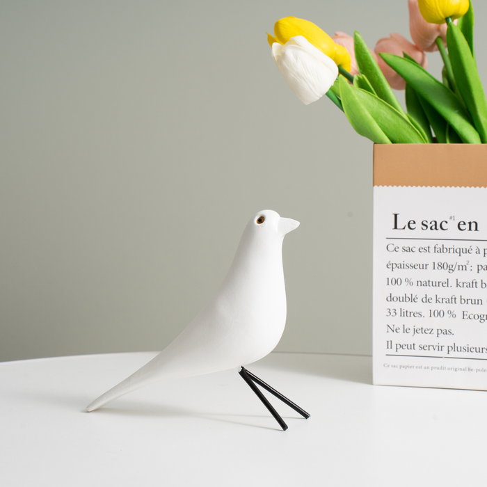 Wooden Modern Minimalist Bird Ornaments - Yellow (19cm)