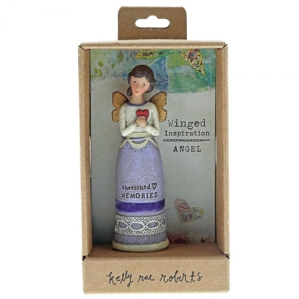 Kelly Rae Roberts Cherished Memories Angel Figure, Resin, Multi-Colour (11cm)